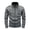 Gray, variant on Men's Military Jacket Zip Up Stand Collar Cargo Bomber Coat with Pockets Windproof Casual Outerwear for Fall Winter Daily Wear Streetwear Work Travel Outdoor Activities Black S