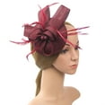 thumbnail image 1 of Mialoley Femmes Filles Fascinateurs Chapeau Double Usage Fleur Maille Plumes Pince à Cheveux, 1 of 1