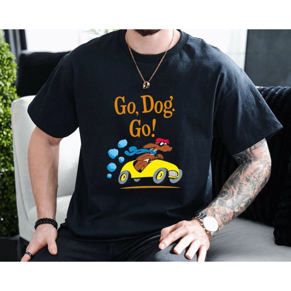 Go Dog Go Essential Vintage Childhood Storybook Mascot Unisex T-Shirt, up to size 3XL.