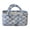 Sky Blue, variant on Virelaxpo Quilted Checkered Fabric Storage Basket with Handle, Portable Organizer for Cosmetics Snacks Desktop Bathroom Bedroom, Home Decor Cotton Material 8x6x2 Inches