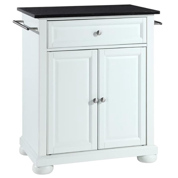 Crosley Furniture Alexandria Solid Wood Portable Kitchen Island in White