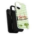 thumbnail image 3 of Cute Frogs with Pink Flower Hats Phone Case, Aesthetic Green Striped Cottagecore Indie Cover for iPhone 17 16 15 14 13 12 11 Plus Pro Max Mini, 3 of 6