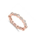thumbnail image 4 of CHOOSE YOUR COLOR Rose Gold-Tone Eternity White CZ Ring .925 Sterling Silver Band Female Size 8, 4 of 4