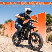 Electric Mountain Bike for Adults, 20 Fat Tire, 48V 17.5Ah Battery, 750 1500W Peak Motor, 32MPH, UL2849 Certified Off-Road E-Bike, Black