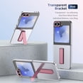 thumbnail image 4 of Allytechgroup Clear Case for Samsung Galaxy Z Flip 7, with Build in Screen Protector Anti-Scratch Full Body Shockproof Not-Yellowing Kickstand Phone Case Cover for Galaxy Z Flip 7, Pink, 4 of 9