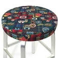 thumbnail image 6 of Cauagu Adventure Camping Badge Print Round Stool Covers,Seat Cushion for Round Bar Stool Chair Seat Cover for Bar Round Chair Fits for 12/13/14in Bar Stool Cushion, 6 of 7