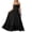 Black, variant on Womens Elegant Backless Maxi Dress Flowy Bohemian Beach Gown Sleeveless Halter Neck Side Slit Black L