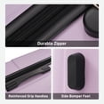 thumbnail image 4 of Hardshell Luggage Sets 3 Piece, Lightweight Luggage Set with Handle Password Lock, 360° Spinner Wheels, 3-Step  Adjustable Height, Double Zipper, for Outdoor, Travel, Holiday, Purple(20in/24in/28in), 4 of 8