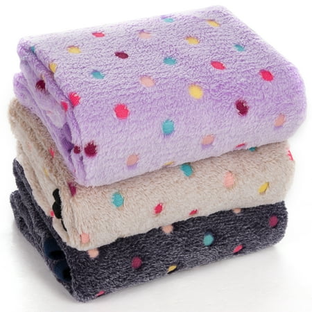 Miadore 3 Pack of Pet Blankets - 24 x 32 Soft Warm Paw Print Blanket/Bed Cover for Dogs and Cats, Kitty and Puppy