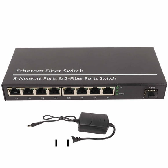 Fiber Ethernet Media Converter 1 Optical Port 8 Electrical Port 10 100 1000M Gigabit SFP Ethernet Fiber Switch 100?240V