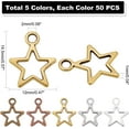 thumbnail image 5 of 250Pcs Hollow Star Pendants 5 Color Tibetan Pentagram Charms Open Back Bezel Star Pendants, 5 of 7