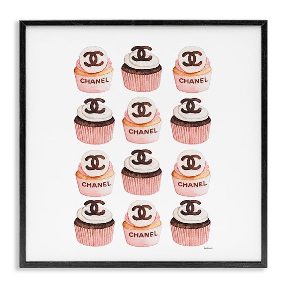 Stupell Industries Art Deco Pink Glam Brand Cupcakes Black Framed Giclee Art, 12 x 12, by Amanda Greenwood