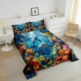 thumbnail image 4 of Erosebridal Sealife Dolphin Bedding King Comforter Set,Underwater World Bedding Sets King with Comforter,Marine Animal Bedroom Decor,Reversible,Lightweight,3 Pieces, 4 of 7