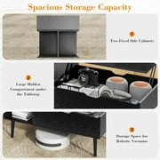 Simenmax Coffee Table, Lift Top Coffee Tables for Living Room with Storage Shelf and Hidden Compartment,Black