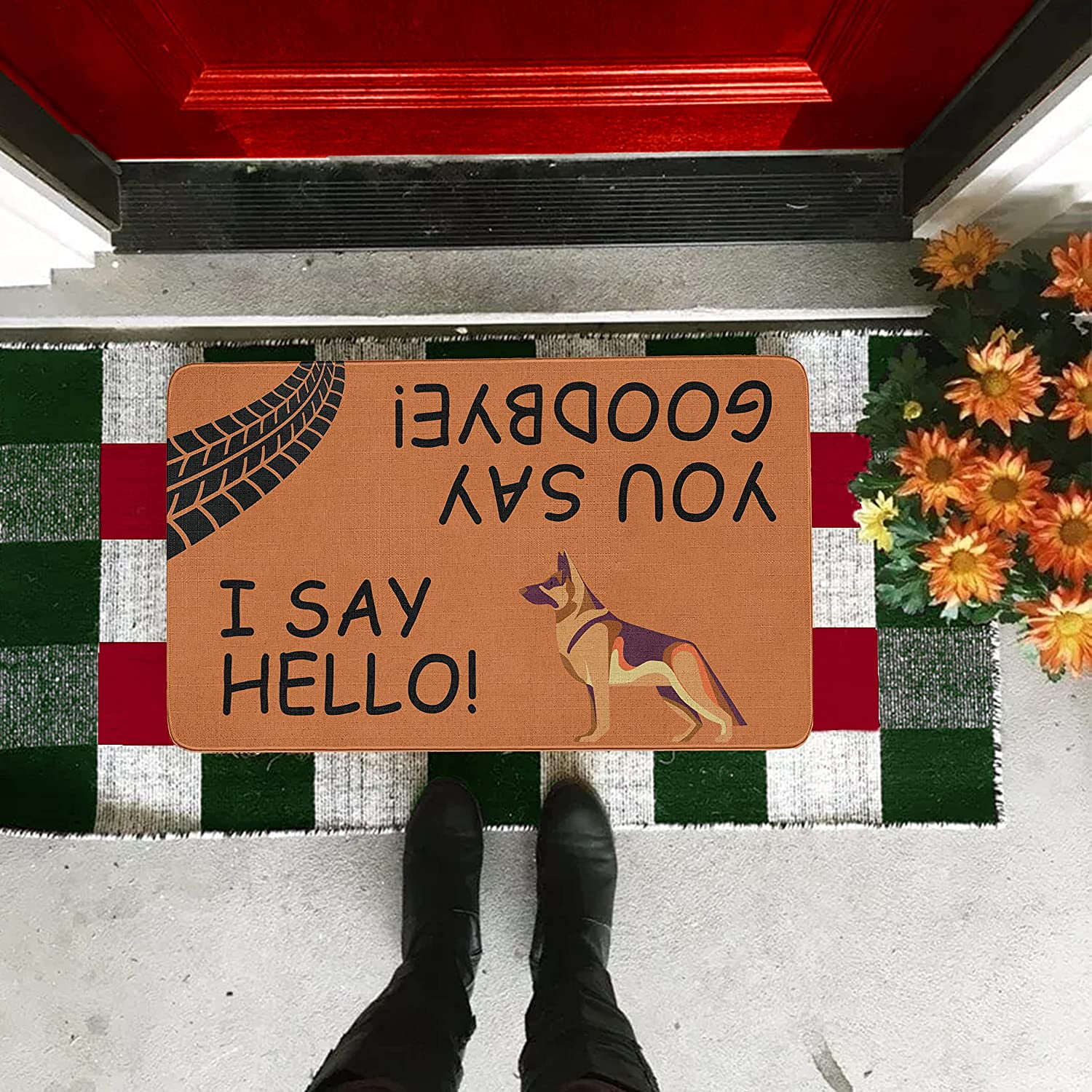  Small Welcome Mat Definitely Not A Trap Door Mat Retro Room  Decor Front Porch Mat Outdoor ( Size : 50X80CM ) : Home & Kitchen