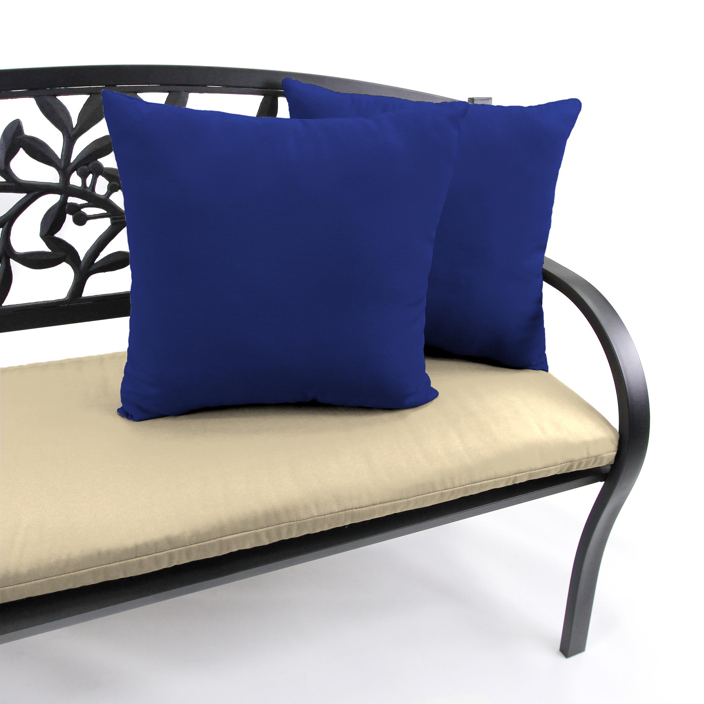 Jordan Manufacturing 16" x 16" Veranda Cobalt Blue Solid Square Outdoor Throw Pillow