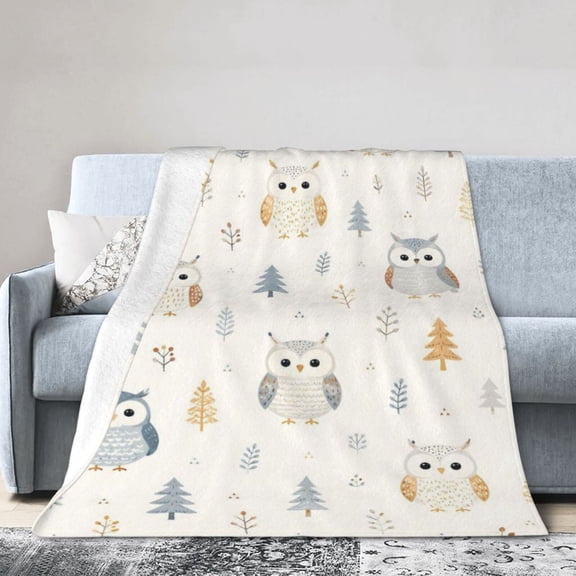 Cute Owl Blanket Gift Throw Blanket Gift for Nursery Forest Animal Room Decor 50x40
