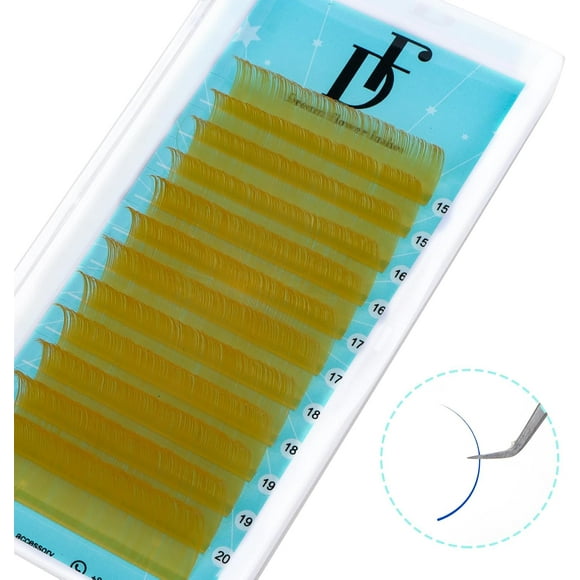 shiyou-Yellow Lash Extension Volume Eyelashes Extensions 0.05 C 8-15mm Lash Tray Individual lash Extensions Classic Lash Extensions Soft Matte Black Single Lashes for Professional Salon Use