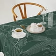 thumbnail image 2 of Green Tropical Leaves Tablecloth, Vintage Spring Plants Exotic Botanical Leaves Flowers Print Table Cloth for Party Picnic Dinner Decor 60x102in, 2 of 6