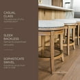 thumbnail image 2 of Maven Lane Alexander Backless Bar Stool, Weathered Oak w/ Sand Fabric, Set of 2, 2 of 6