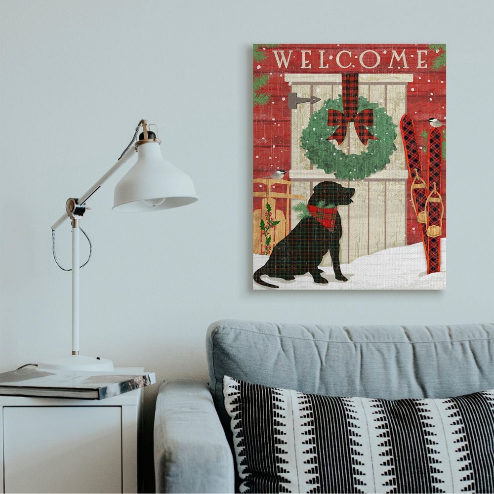 Stupell Indtries Charming Country Holiday Welcome Home Pet Scene Canvas Wall Art Design by Andrea Tachiera, 30" x 40"