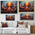 thumbnail image 4 of Designart "Expressionist Abyss With Octopus" Octopus/Squid Floater Framed Wall Decor, 4 of 5