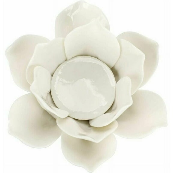 4.5 inch Ceramic Lotus Flower Candle Holder Lotus Petals Candle Holder, Votive Flower Candle Holder Candle Lamps Holder with Gift Box for Home Decor Wedding Party
