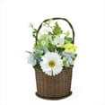 thumbnail image 2 of 14.5" Blue and White Mixed Flower Artificial Spring Floral Arrangement with Basket, 2 of 2