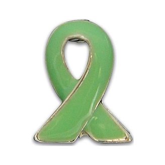 Green Ribbon Awareness Lapel Pins – 50 Pack, Mental Health Hope Enamel Pins, Alloy Metal