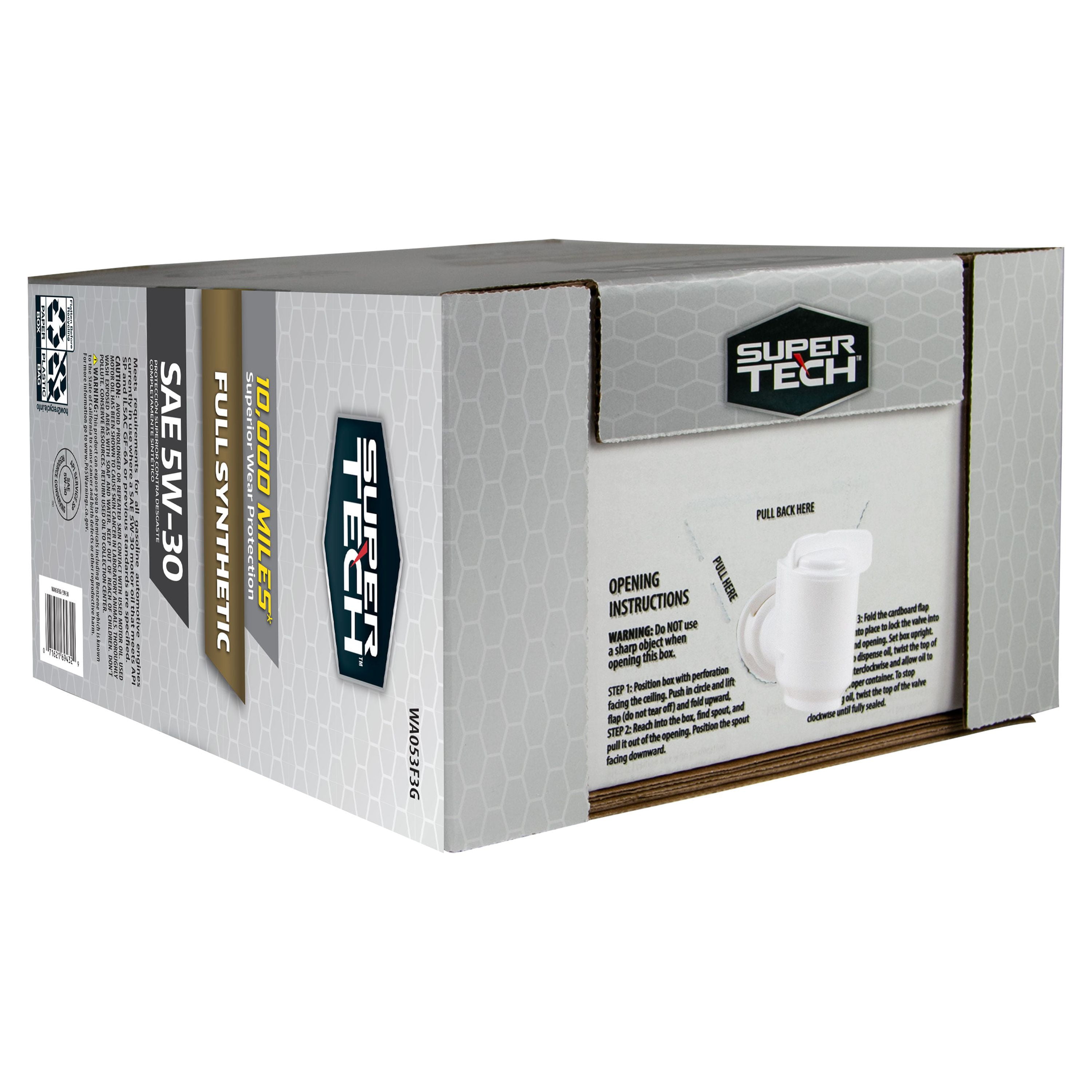 Super Tech Full Synthetic SAE 5W-30 Motor Oil, 12 Quart Bag (3 gallons)