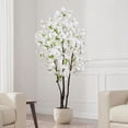 thumbnail image 4 of 6FT Artificial Cherry Blossoms Tree Indoor Faux Cherry Blossom Tree White  for Home Decor, 4 of 7