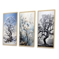 thumbnail image 3 of Designart "White Tree euphony Landscape III" Floral & Botanical Framed Wall Art Set Of 3 - Grey Tree Monochrome Frame Gallery Wall Set For Home Decor, 3 of 6