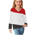 thumbnail image 6 of Piuwrlz Long Sleeve T-Shirt for Kids Girls Boys Cotton Shirts Printed V-neck V-neck T Shirt Tops Red Size 4 Years, 6 of 8