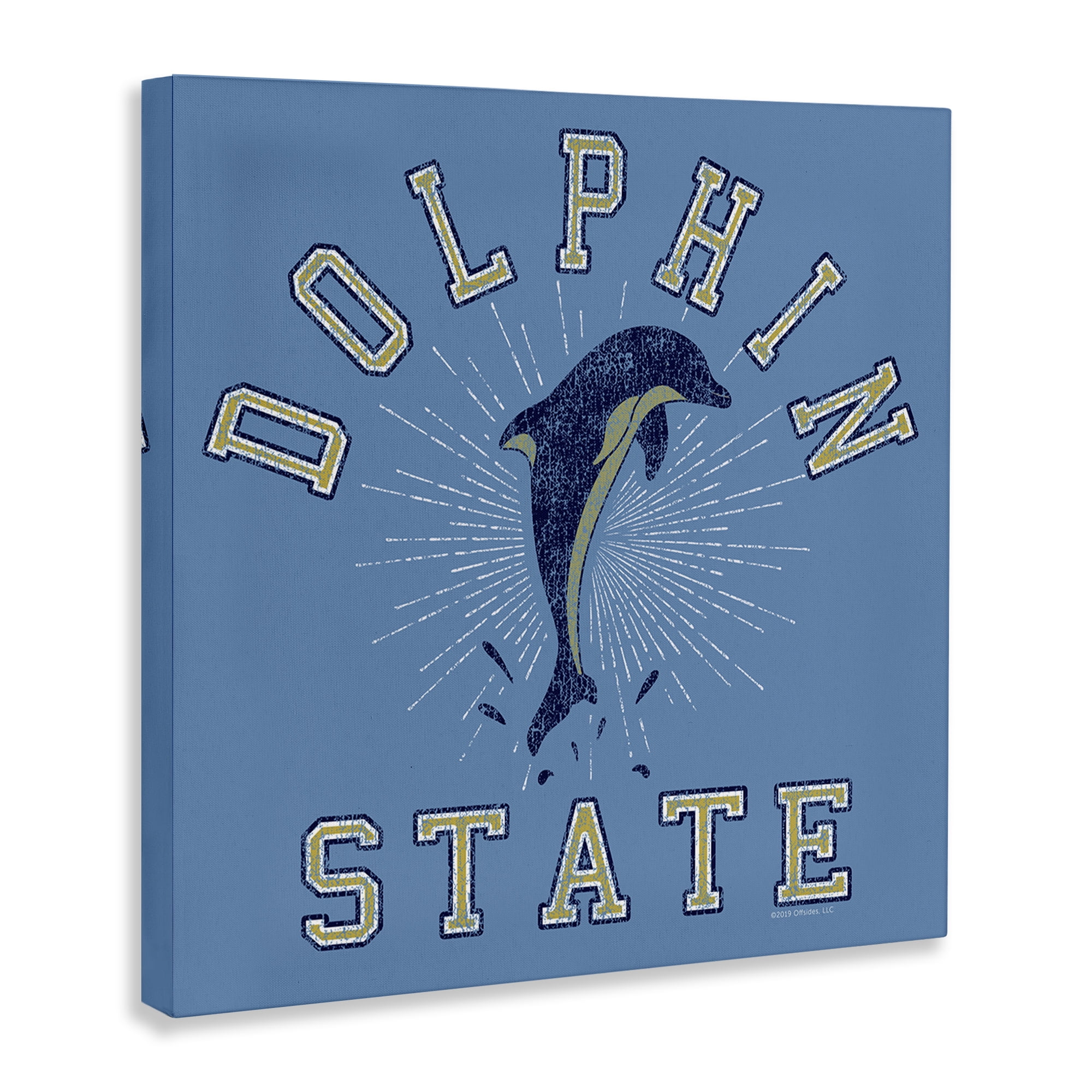 Stupell Industries Vintage Dolphin State Novelty & Humor Painting Wrapped Canvas Art Print Wall Art, 24 x 24