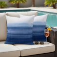 thumbnail image 5 of Navy Blue White Gradient Pillow Covers 2 Pack Abstract Ombre Texture Modern Art Pillowcase Waterproof Outdoor Throw Pillow Cover for Patio Garden Square Cushion 16”x16”, 5 of 9