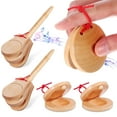 thumbnail image 1 of MLINS 4pcs Wooden Castanets Percussion Castanets Handheld Finger Castanets Wooden Musical Instrument, 1 of 6