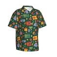 thumbnail image 2 of Balery Christmas Gift Print Men's Hawaiian Shirts Short Sleeve Beach Shirt Relaxed Fit Vacation Button Down Shirts-XX-Large, 2 of 9
