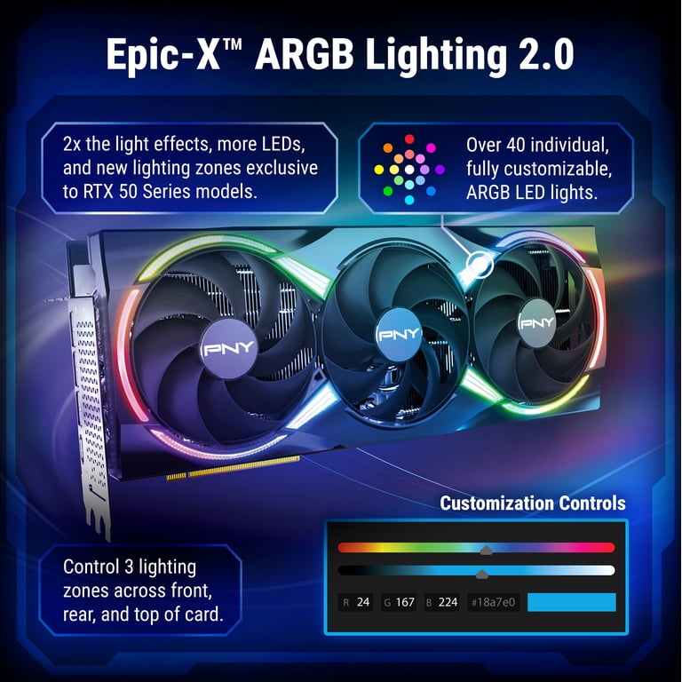 PNY NVIDIA GeForce RTX™ 5090 Epic-X™ ARGB OC Triple Fan, Graphics