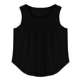 thumbnail image 4 of BRGZLK Summer Tank Top for Toddler, Boys Girls Trendy Solid Color Round Neck Sleeveless Top Pleated Underwaist Black 7-8 Years, 4 of 6