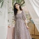 thumbnail image 1 of S-3XL Floral Chiffon Dress Women Sweet Puff Sleeve Empire Vintage Fairy Slim Square Collar Vestido Pink Temperament Elegant ChicXXL Gao Jinjia LED, 1 of 2