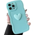 thumbnail image 2 of for iPhone 14 Pro Max Case(6.7" 2022), Cute 3D Colors Love Heart Wavy Frame Full Protection for iPhone 14 Pro Max 6.7" Soft TPU Shockproof Phone Cover for Women Girls,Blue, 2 of 8