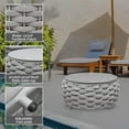thumbnail image 4 of Vmopu  Gray Aluminum Frame  Waterproof Round Outdoor Side Table with Rock Slabs Table-Top for All Weather, 4 of 5