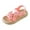 Pink, variant on LIIPEE Girls Boys Sandals Summer Stylish Solid Color Open Toe Non- Butterfly Flat Shoes Girl Breathable Casual Outings Sandal,Black,2.5-3 Years