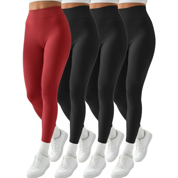 Pack 4 Colores Leggins Faja Termicos Afelpados Unitallas Yoga