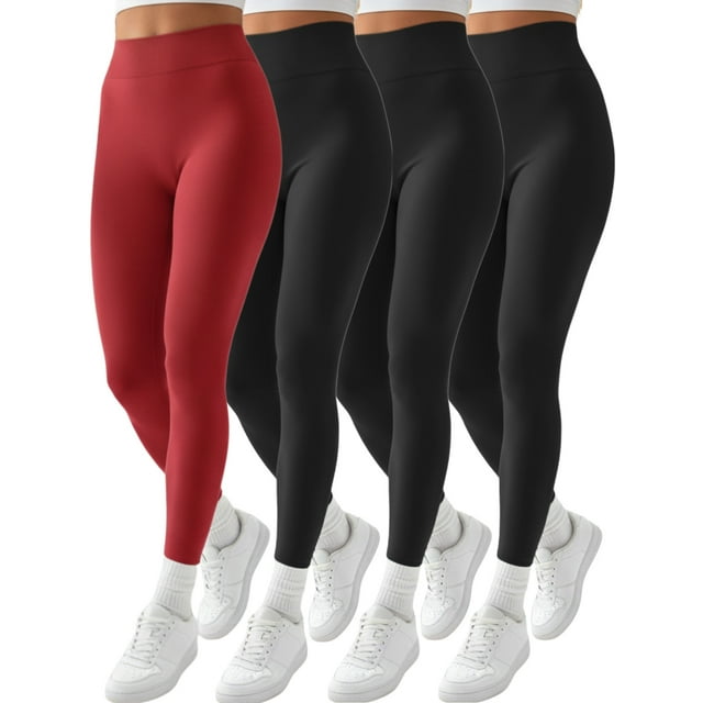 Pack 4 Colores Leggins Faja Termicos Afelpados Unitallas Yoga