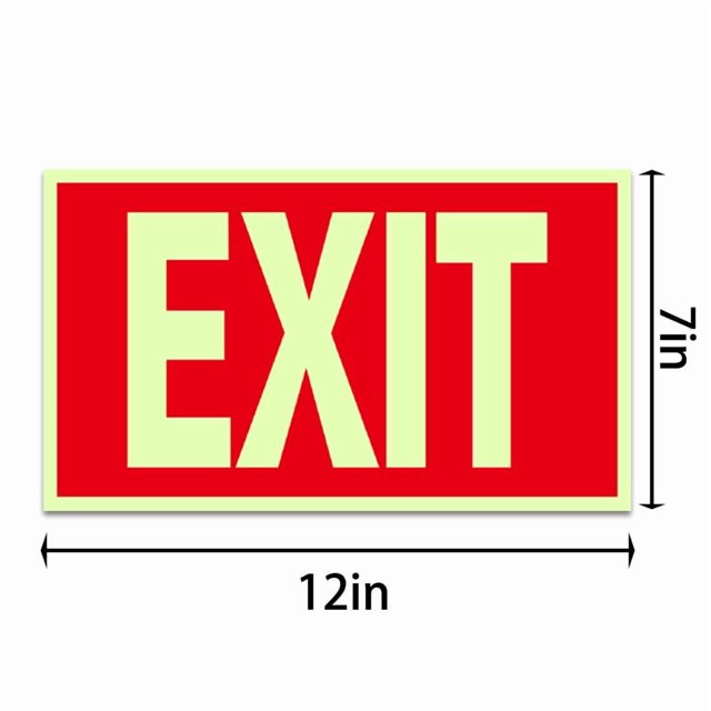 Miangastore 4Set Indoor Exit Sticker PVC Waterproof Self Adhesive Decals for Emergency Situations Business Owners