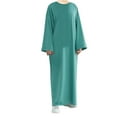 thumbnail image 1 of Gspmoly Robes pour Femmes Grande Taille, Robe Décontractée Unie à Manches Longues et Col Rond avec Poches pour Femmes Musulmanes, Offres de Robes de Mariage pour Femmes, 1 of 2
