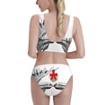 thumbnail image 3 of Picia Moose Kissing Under Mistletoe Women's High Waisted Bikini Scoop Neck Swimsuit Two Pieces Bathing Suit-, 3 of 8