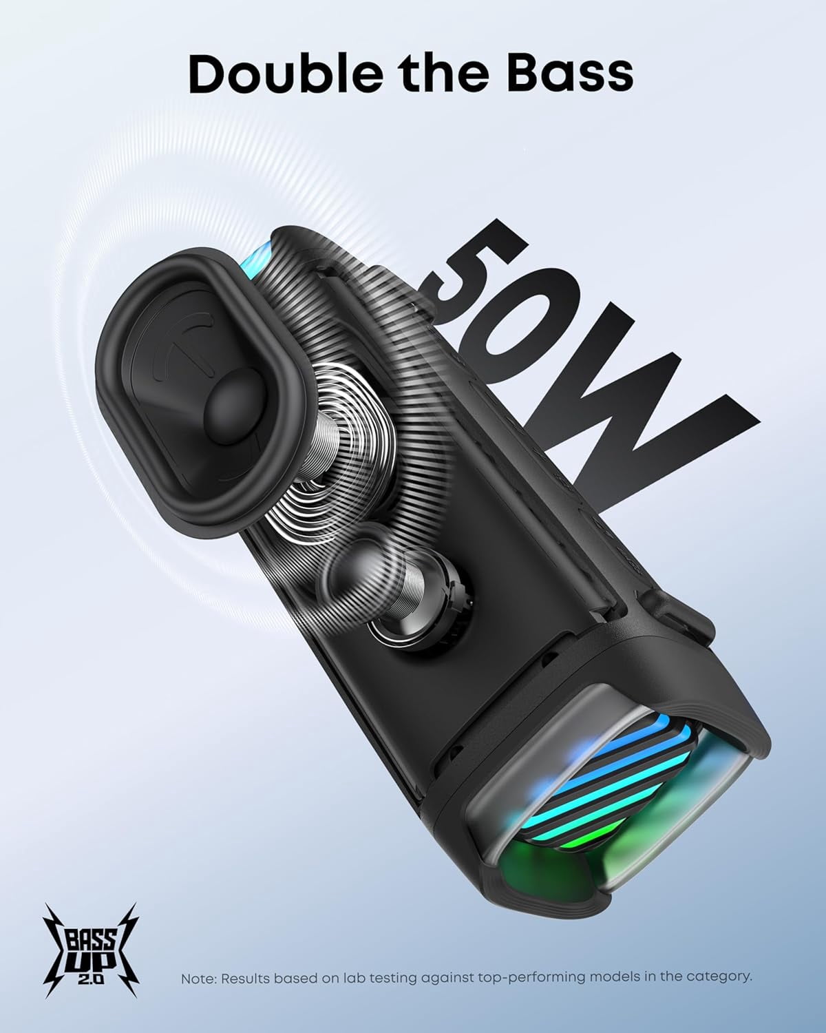 Soundcore Boom 3i by Anker, Rugged Outdoor Speaker, IP68 Waterproof, Floating Playback, Saltwater-Resistant, BassUp 2.0, 50W, Bluetooth 5.3, 16H Playtime, Tws, Kayak/Fishing/Camping