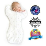 SwaddleDesigns Transitional Swaddle Sack  - Arms Up 1/2-Length Sleeves & Mitten Cuffs, Bella, Pink Small, 0-3 Months ( Parents Picks Award Winner, Easy Transition with Better Sleep)